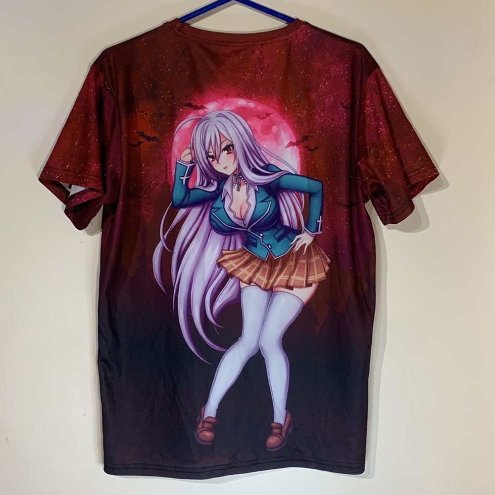 Rosario Vampire Anime T-Shirt Double Sided Graphic Tee Adult Small Manga - Picture 1 of 6